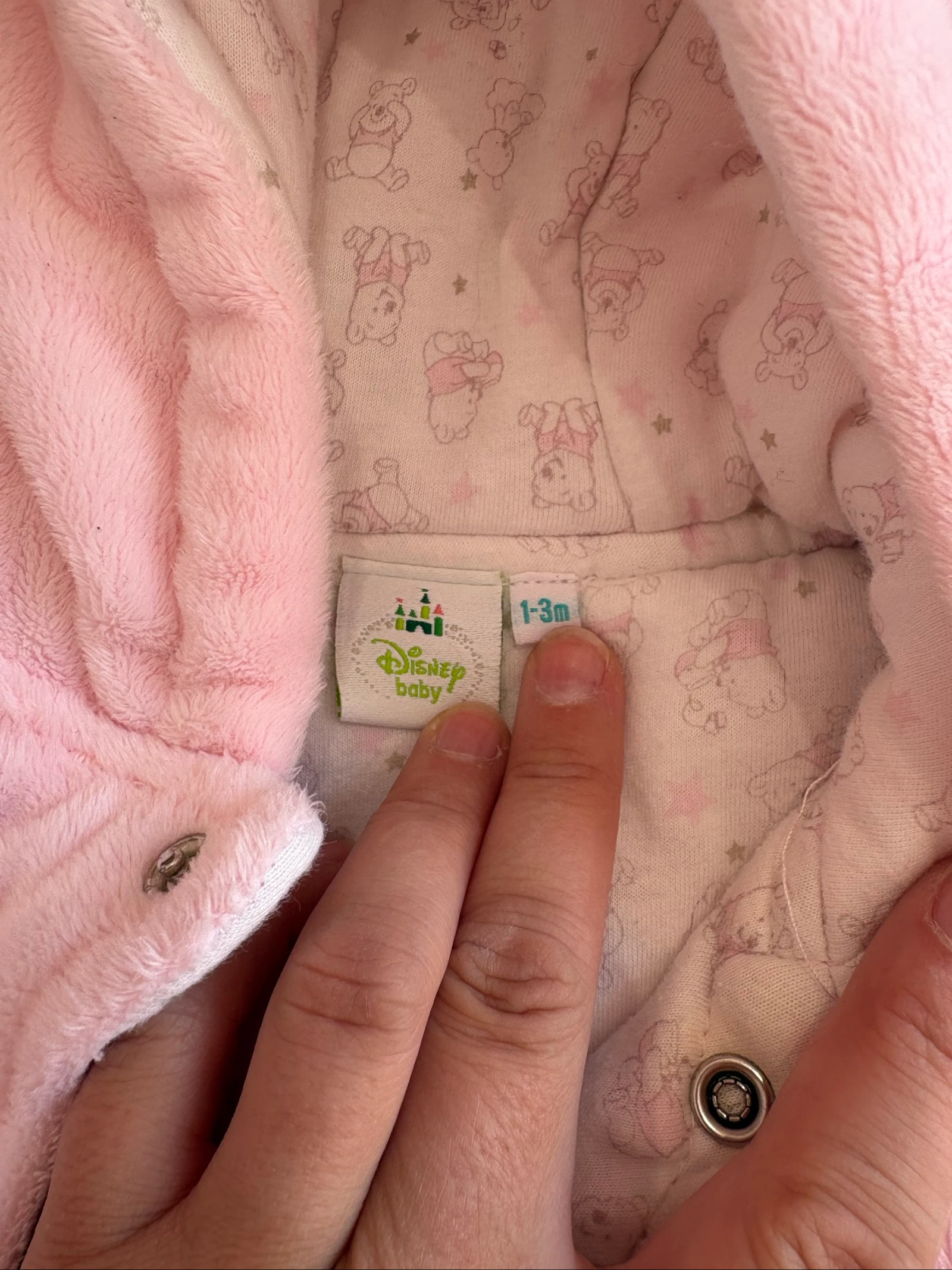 Pilot onesie baby girl pink hooded – 3 months – Winnie the Pooh - Like new – photo 2